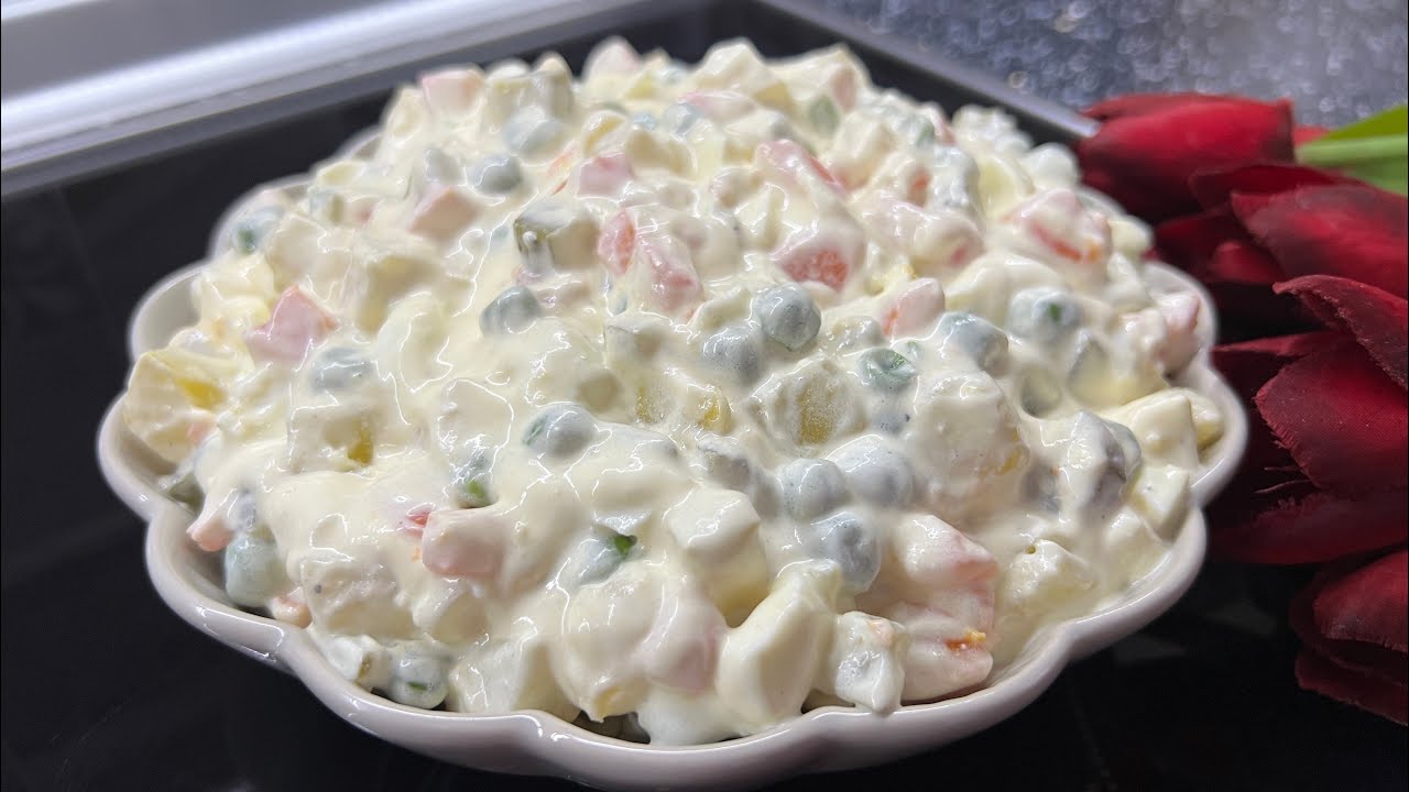 SALLATË RUSE 🥰 Më e Pëlqyera për Festa