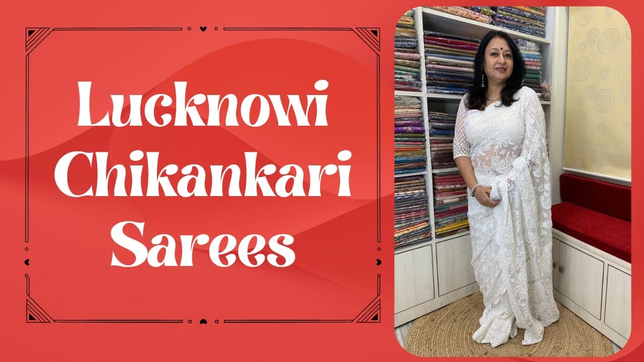 RONGIN ||  Lucknowi Chikankari Sarees. Booking no. 9836373955