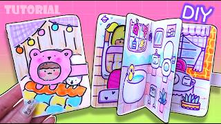 (Dubbing) DIY Miniature Paper Doll House Tutorial #tutorial #paperdiy #miniature