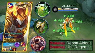 TOP GLOBAL ALDOUS UNLIMITED SHIELD AND HP REGEN HACK!!! | MLBB