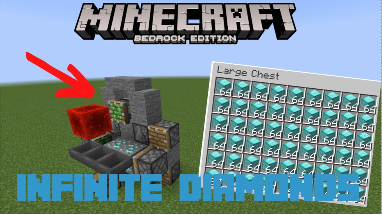 Minecraft Bedrock Tutorial NEW INFINITE DIAMOND MACHINE MCPE  PS4  SWITCH  XBOX