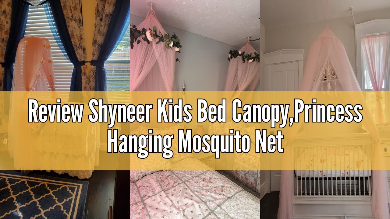 Review Shyneer Kids Bed Canopy,Princess Hanging Mosquito Net for Baby Crib Nook Castle Nursery for K