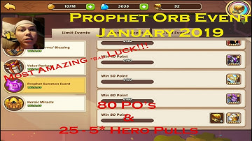 80 Prophet Orb Pulls in Idle Heroes!! - PO Event January 2019 - Aureolin Heartrate Gaming