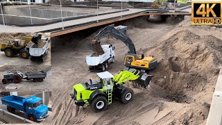 RC Tractors Trucks Excavator Bagger Radlader Wheel Loader Sorter Raupe im RC Glashaus 4K UHD