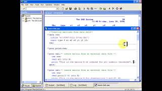 SAS- Datasets to Matrices
