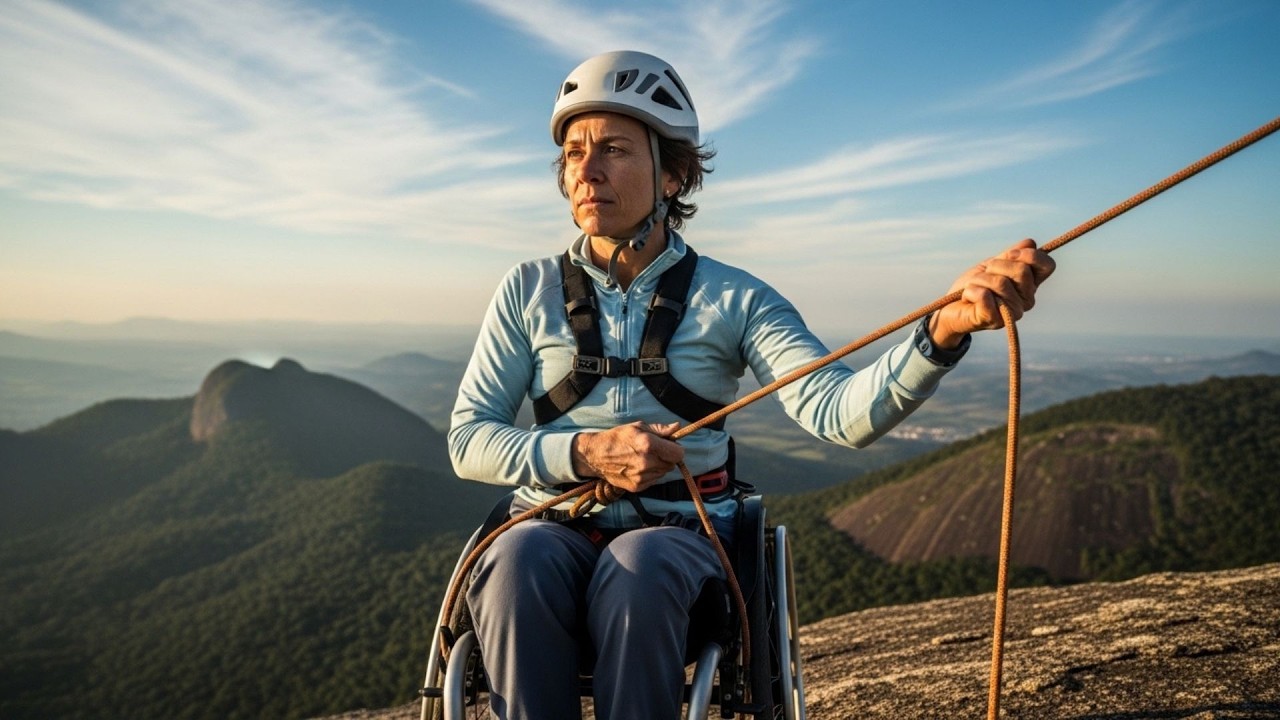 SENHORA Cadeirante Escala MONTANHA e Inspira o Mundo Inteiro