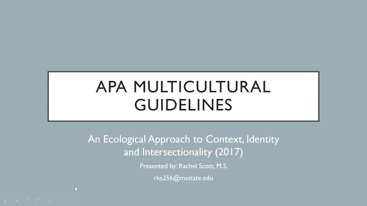 APA Multicultural Guidelines - YouTube