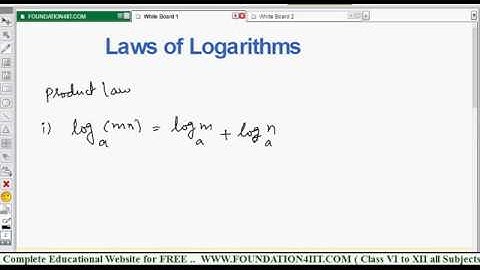 Laws of Logarithms || Class 9 Maths ICSE ||