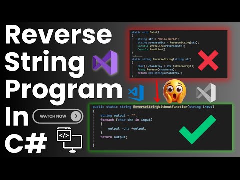 Reverse a String in C# Without Using Functions | Easy Explanation for Beginners