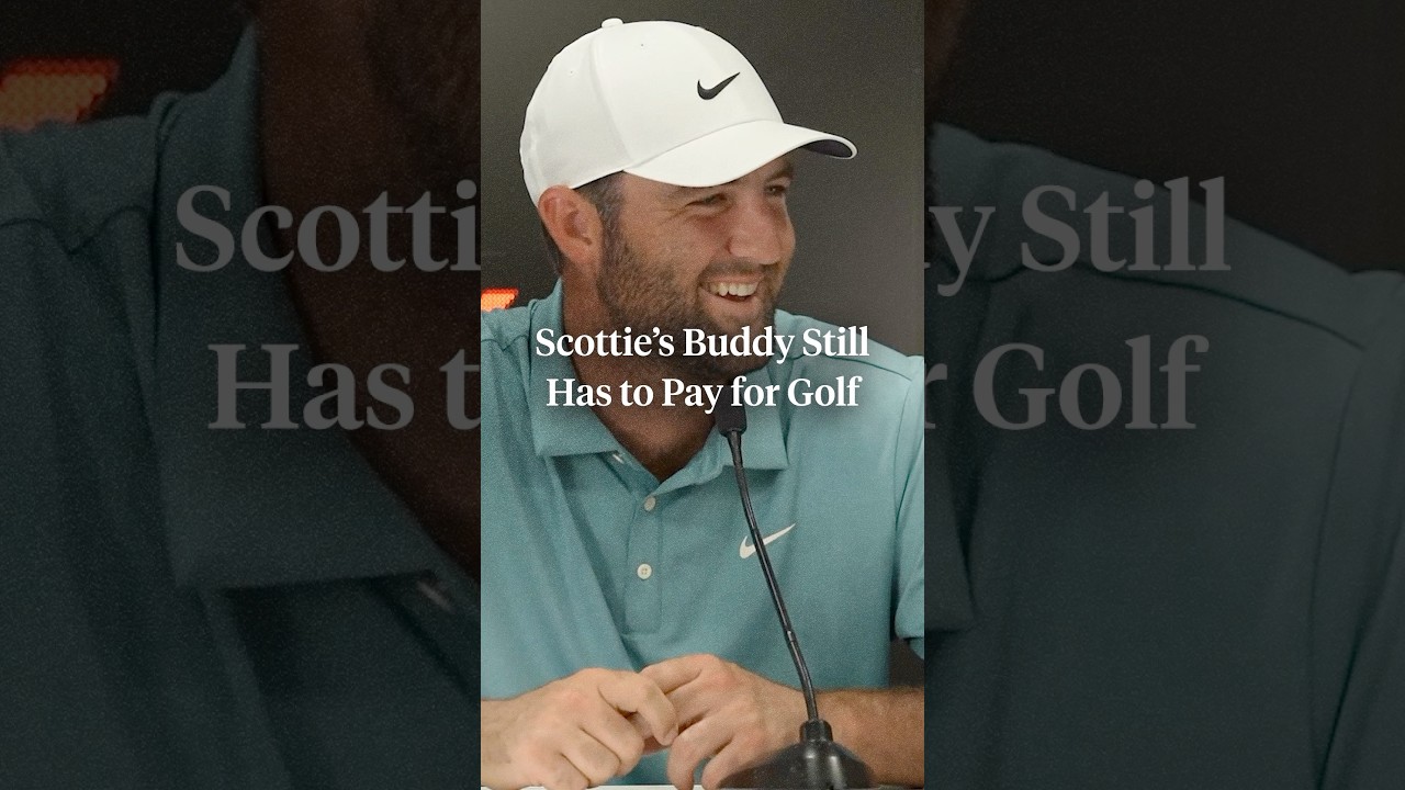 Scottie doesn’t have to pay for his golf, but apparently his buddies still do 😂