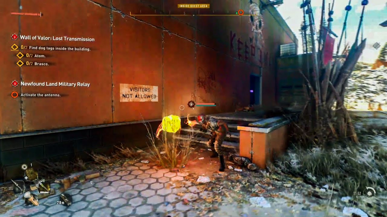 Find dog tags inside the building Atom / Brasco - Wall of Valor - Lost Transmission  - Dying Light 2