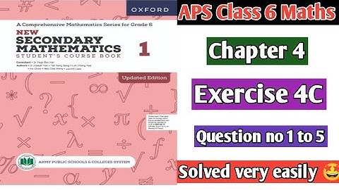 Exercise 4C || Question no 1 to 5 || Oxford secondary mathematics book 1 updated edition 
