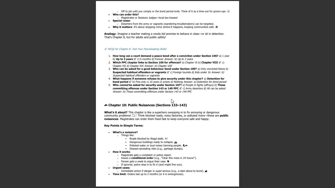 CrPC 1898|Code of Criminal Procedure 1898 (Chapters 8, 10, 13, 14, 22)