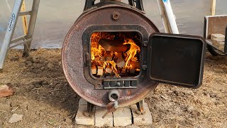 Heating a greenhouse in the WINTER - The Double Barrel Woodstove