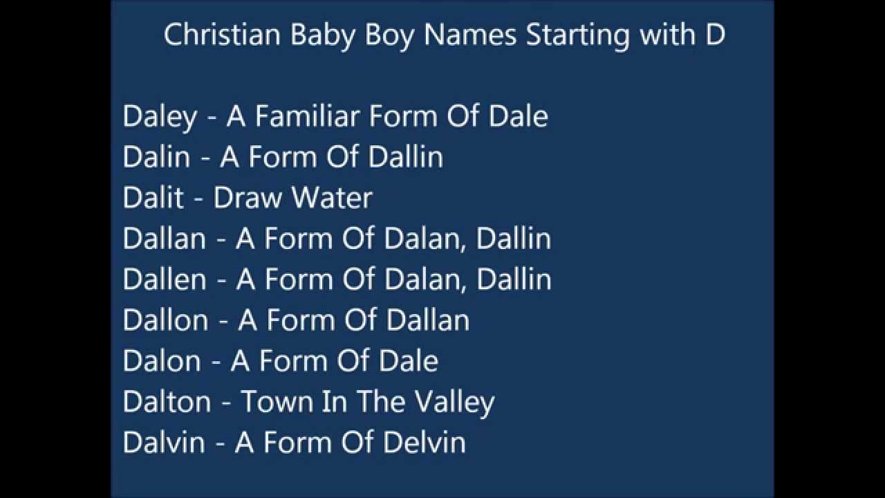 Christian Baby Boy Names D - YouTube