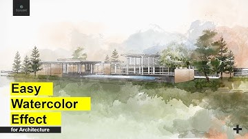 Easy Watercolor Effect for Architecture Rendering - Photoshop Breakdown (Brushes Pack)