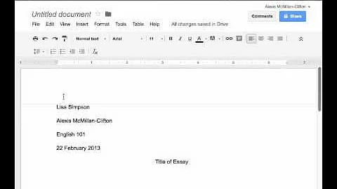 Inserting MLA header & page number in Google Docs