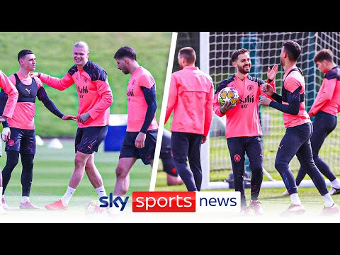 Man City train ahead of Real Madrid in the Champions League quarter-final