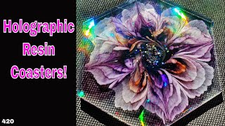 Which White Pigment Paste makes the Best Flower? Holographic Resin Coasters