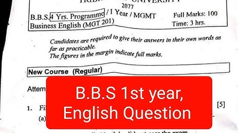 BBS 1st Year || T.U Exam Question 2077 || Business English ||