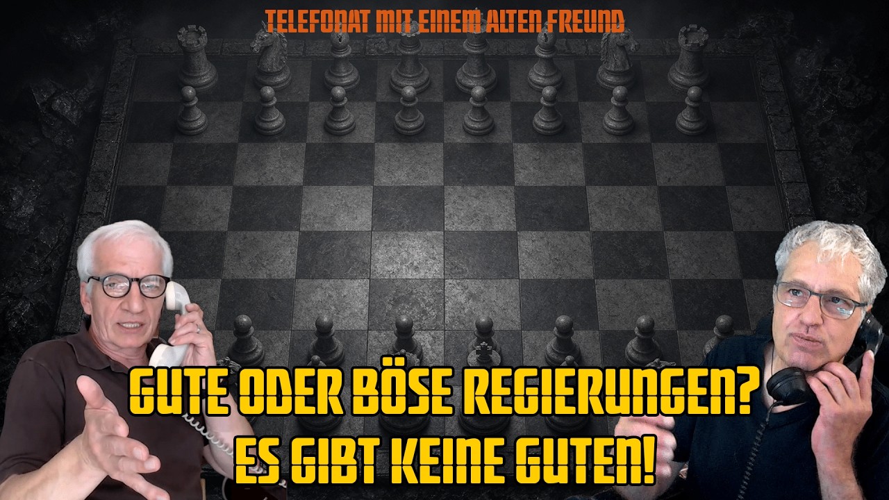 Andi aus München und ich sind seit über 40 Jahren befreundet und telefonieren häufig und sprechen über aktuelle gesellschaftliche, politische Themen. Aber auch über alltägliche Dinge des Lebens.

Thema heute:

Wir geben uns nicht der Illusion hin, dass die Regierungen der Länder dieser Welt im Interesse ihres Volkes handeln. Es geht ihnen nur um ihre Interessen und um ihre Macht.

Wie immer: Unterschiedliche Meinungen – auf humoristische Art gelöst. 😄
 
─────────────────────────────────────────
🔴 AUCH AUF DIESEN PLATTFORMEN:
─────────────────────────────────────────
🌐 Alle Videos & Kanäle: https://www.digitaler-chronist.com/alle-unsere-kanaele-auf-einen-blick/
📺 Odysee: https://odysee.com/@Digitaler.Chronist:8
📺 Rumble: https://rumble.com/user/DigitalerChronist
📺 Bitchute: https://www.bitchute.com/channel/TIIWbiMf6vvT/
💬 Telegram: https://t.me/DigitalChronist
🐦 X (Twitter): https://x.com/DigitalerC
📂 DC-Mediathek: https://t.me/DC_Mediathek
 
─────────────────────────────────────────
💛 UNSERE ARBEIT UNTERSTÜTZEN:
─────────────────────────────────────────
🌐 https://www.digitaler-chronist.com/unterstuetzen
  Bankverbindung
  Thomas Grabinger
  IBAN: DE76 1001 1001 2624 5985 47

☕ Ko-fi: https://ko-fi.com/digitalerchronist
💳 Stripe (Apple Pay / Kreditkarte):     https://buy.stripe.com/cN229tfIdb749KU288
   ₿ Bitcoin: 3Mq26ouX6QZAQcyyb79hjPjFcrgENBVBec
─────────────────────────────────────────
🖊️ DIGITALER CHRONIST – Unabhängige Polit-Satire seit 2019
 | Art. 5 III Satz 1 GG
 
#DigitalerChronist #DieTageslage #PolitikDeutschland #Zeitgeschehen #Satire #WachAuf