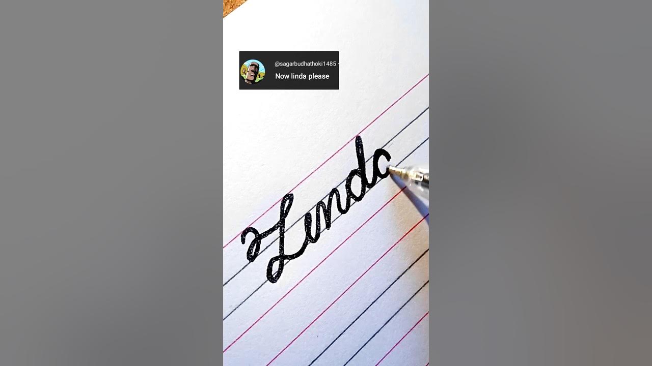 Linda- writing name in beautiful cursive ️😱#commentyourname #cursive # ...