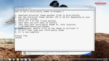 How to set Third Party Themes in Windows 7