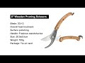 VERTAK 8" Garden Shears Sharp Secateurs Pruning Scissors for Gardening with Wooden Handle TG1301141