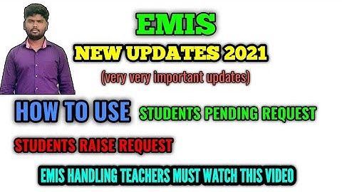 EMIS NEW UPDATES 2021|How to use students raise request and pending request? Kalvi Medai