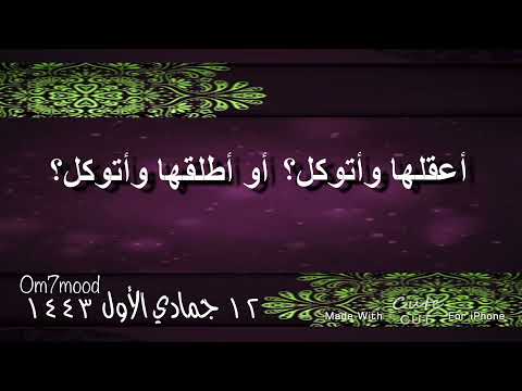 حديث شريف يا رسول الله أعقلها وأتوكل أو أطلقها وأتوكل قال اعقلها وتوكل