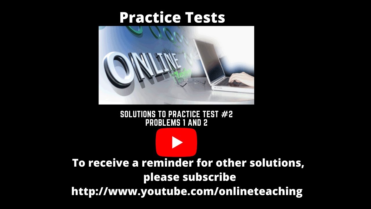 College Algebra Practice Test 2 Problems 1 and 2 - YouTube
