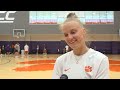 Rusne Augustinaite, Shawn Poppie react to Mia Moore showing up to support Clemson's first practic...
