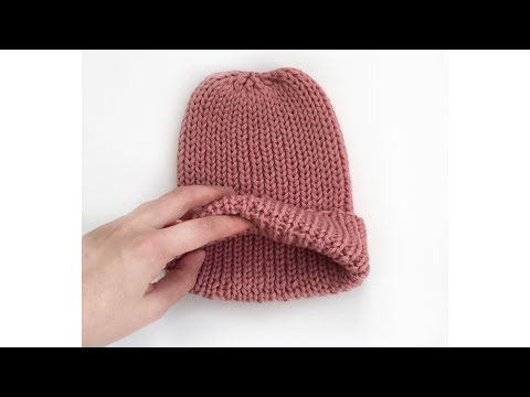 Отворот на шапке. Как сделать красивый отворот на шапке спицами.