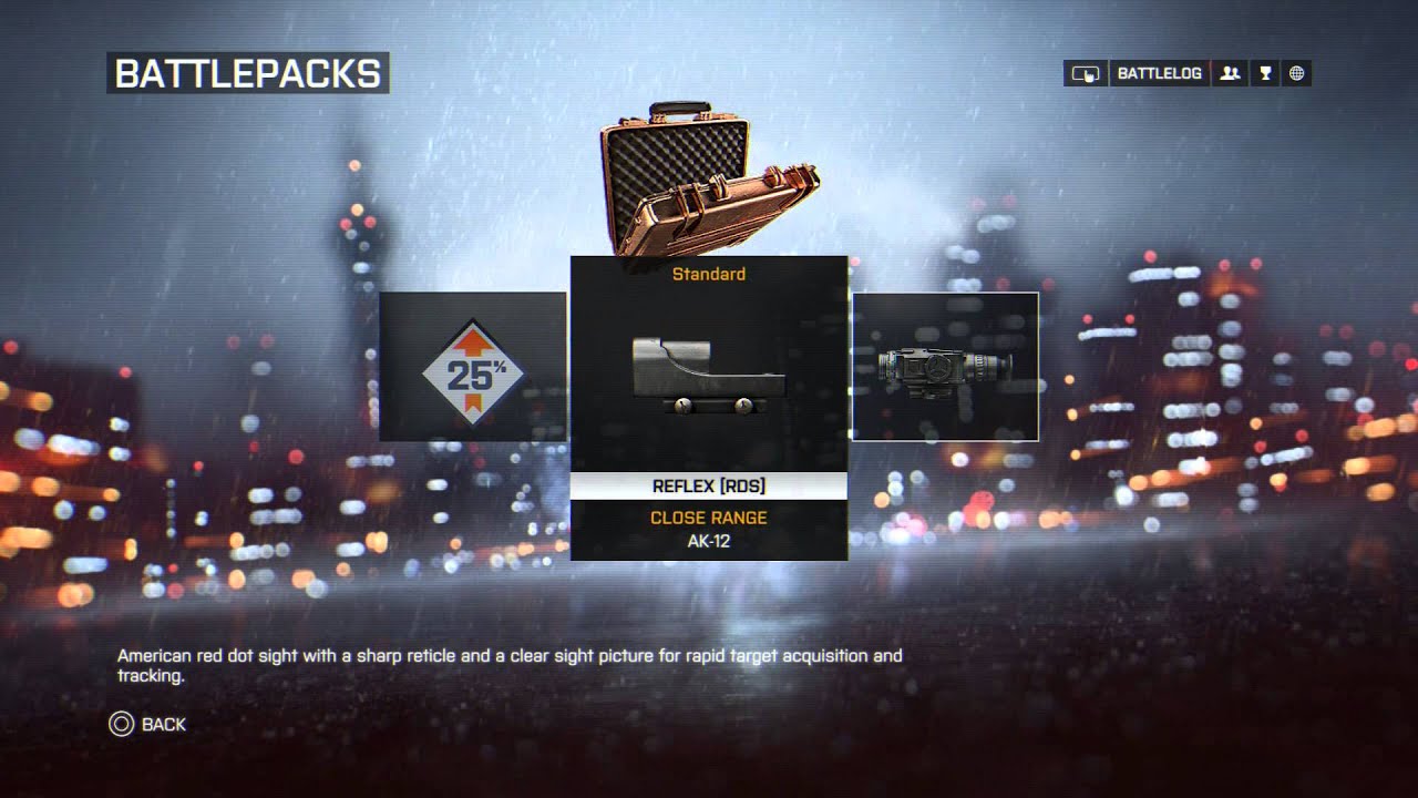 Battlefield 4 - Bronze Battlepack (Open) 25% XP Boost, AK-12 Reflex RDS, UMP-9 FLIR (IR2X)