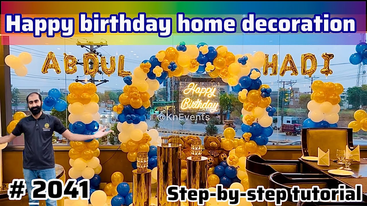 Birthday decoration ideas at home 2025 / best balloons decoration idea for home #2041