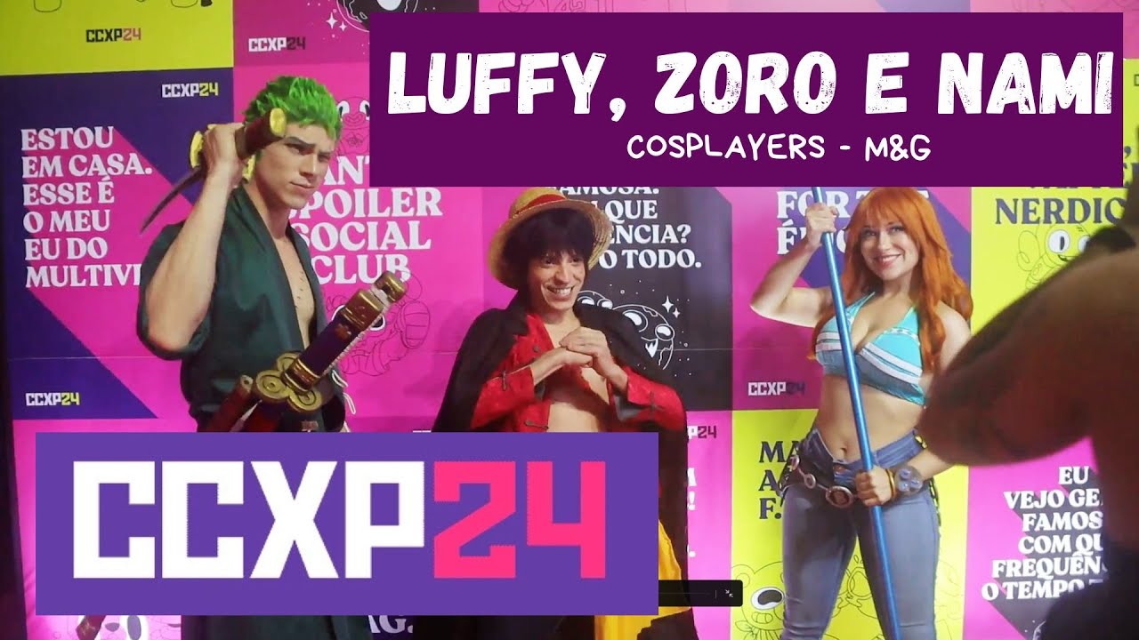 Cosplayers de One Piece - M&G CCXP24 - Luffy, Zoro e Nami - BANDO DO REI