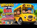 Wheels on the Bus Go Round and Round 🚍 | Fun Kids Nursery Rhyme | Milo Cartoon