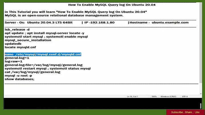 How To Enable MySQL Query log On Ubuntu 20.04