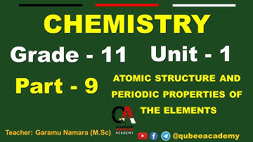 9. Grade 11 Chemistry Unit 1: Atomic Structure and Periodic Properties of the Elements  Part 9