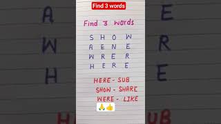 Find 3 words#shorts #writing work#paper art