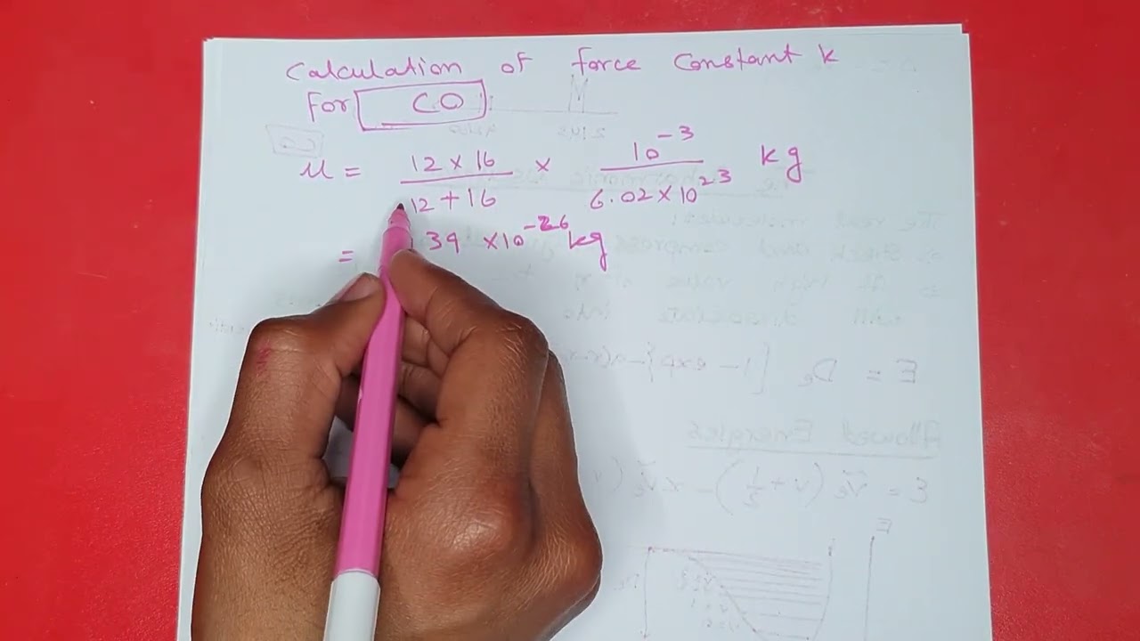 Calculation of force constant of Carbon monoxide | Vibrational Spectroscopy