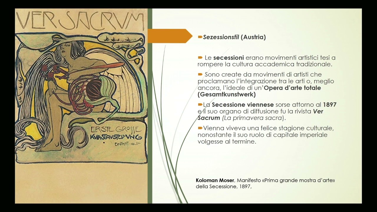 Le avanguardie internazionali.L'Art Nouveau dalla SecessioneViennese di Klimt al Modernismo di Gaudi