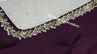 Classy Work on Stitched Blouse with Normal needle Stitching | Hand Embroidery | Maggam works