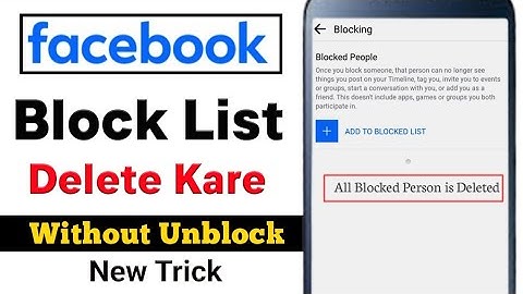 How To Delete Block List On Facebook Without Unblocking||Facebook Block List Kaise Delete kare