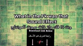 What in the Fk was that  Sound Effect  وت ذا فك واز ذات صوت للمونتاج