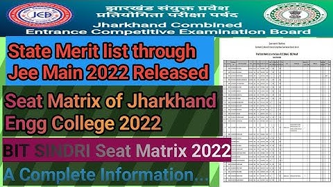 Engineering 1st Year State Merit list of Jceceb 2022 | State Merit list through Jee Main 2022