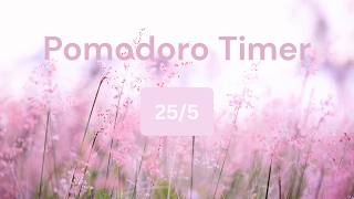 💗 A Lovely Time | 25/5 Pomodoro Timer with Pink Noise | Study with Me | Focus &amp; Productivity