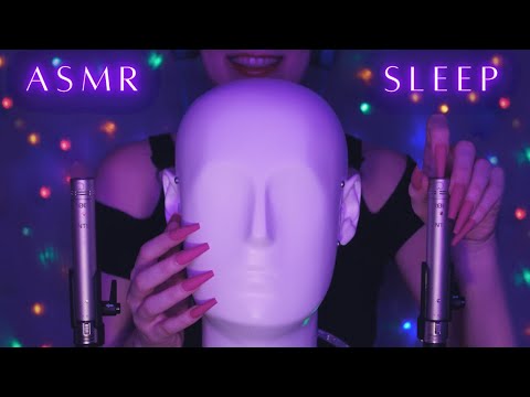 ASMR Binaural Head Mic Scratching & Tapping with DIFFERENT Nail Shapes💜 No Talking for Sleep 😴 4K