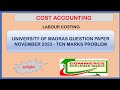 Taylor's Differential piece rate system in tamil - University of Madras November 2023 question paper