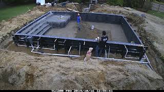 Day 6 - pool base and coping installation